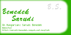 benedek sarudi business card